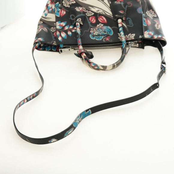 PRADA Hand Bag Safiano Leather 2way Multicolor Silver Auth 188781M