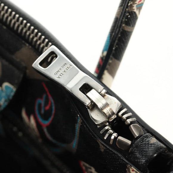 PRADA Hand Bag Safiano Leather 2way Multicolor Silver Auth 188781M