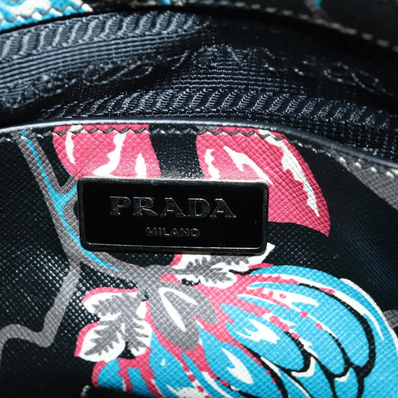 PRADA Hand Bag Safiano Leather 2way Multicolor Silver Auth 188781M