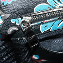 PRADA Hand Bag Safiano Leather 2way Multicolor Silver Auth 188781M-28