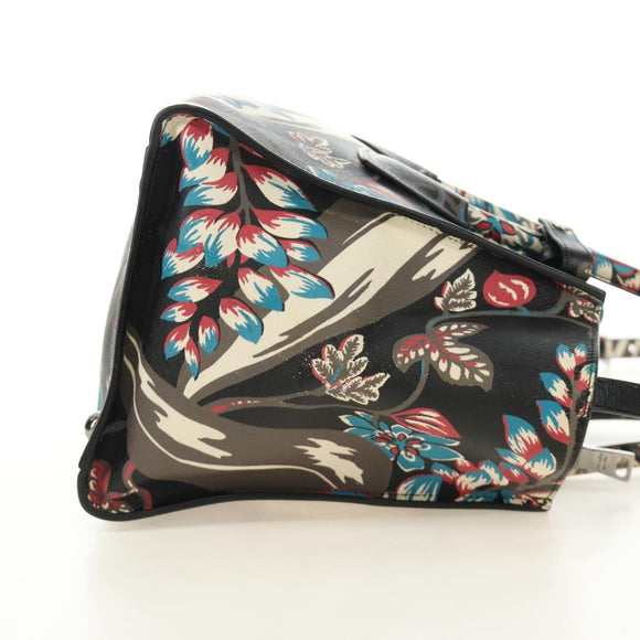 PRADA Hand Bag Safiano Leather 2way Multicolor Silver Auth 188781M