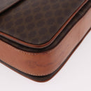 CELINE Macadam Canvas Shoulder Bag PVC Leather Brown Gold Auth 188782-10
