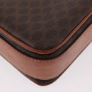 CELINE Macadam Canvas Shoulder Bag PVC Leather Brown Gold Auth 188782-12