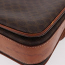 CELINE Macadam Canvas Shoulder Bag PVC Leather Brown Gold Auth 188782-13