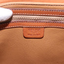CELINE Macadam Canvas Shoulder Bag PVC Leather Brown Gold Auth 188782-16