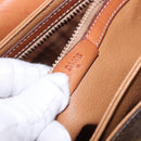 CELINE Macadam Canvas Shoulder Bag PVC Leather Brown Gold Auth 188782-23