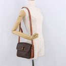 CELINE Macadam Canvas Shoulder Bag PVC Leather Brown Gold Auth 188782-26