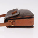 CELINE Macadam Canvas Shoulder Bag PVC Leather Brown Gold Auth 188782-5