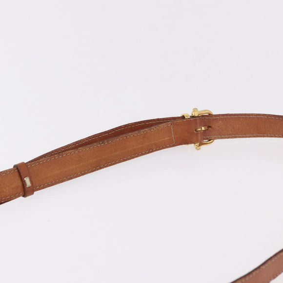 CELINE Macadam Canvas Shoulder Bag PVC Leather Brown Gold Auth 188782