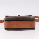 CELINE Macadam Canvas Shoulder Bag PVC Leather Brown Gold Auth 188782-9