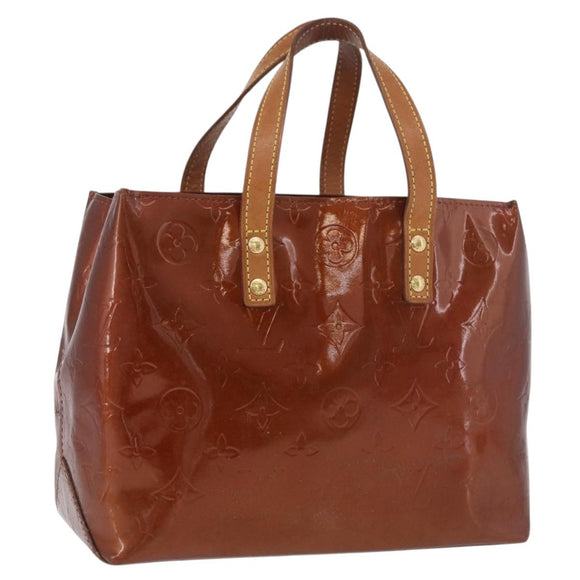 LOUIS VUITTON Monogram Vernis Reade PM Hand Bag Bronze M91146 LV Auth 188785