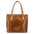 LOUIS VUITTON Monogram Vernis Houston Hand Bag Bronze M91122 LV Auth 188786A-13