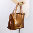 LOUIS VUITTON Monogram Vernis Houston Hand Bag Bronze M91122 LV Auth 188786A-24