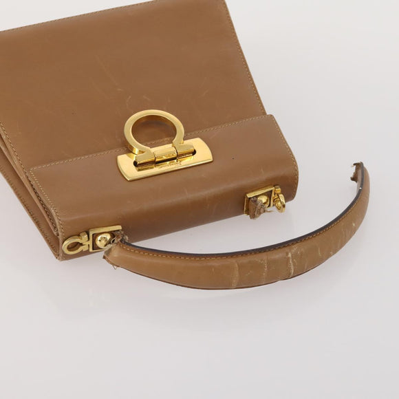 Salvatore Ferragamo Gancini Hand Bag Leather 2 Set Black Brown Auth 188787