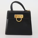 Salvatore Ferragamo Gancini Hand Bag Leather 2 Set Black Brown Auth 188787-2