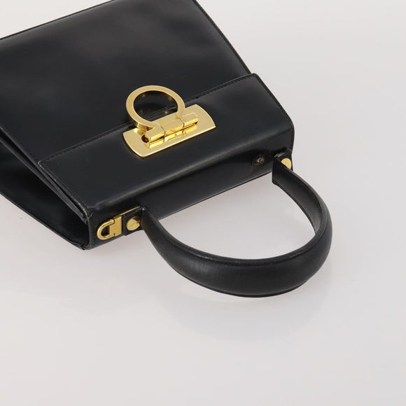 Salvatore Ferragamo Gancini Hand Bag Leather 2 Set Black Brown Auth 188787