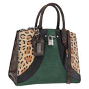 LOUIS VUITTON Monogram Leopard City Steamer MM Bag M52126 LV Auth 188793SM-1