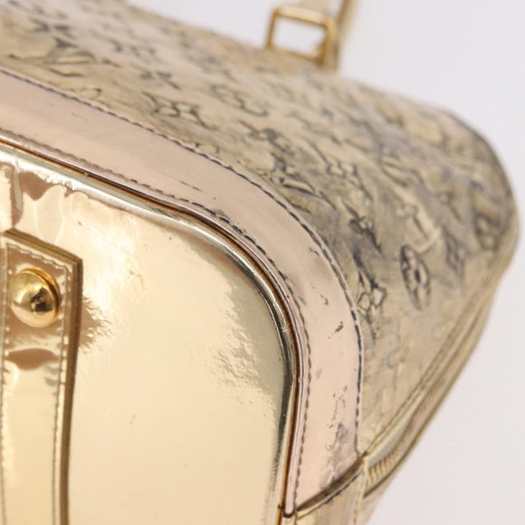 LOUIS VUITTON Monogram Miroir Alma MM Hand Bag Gold Dore M93624 LV Auth 188794A