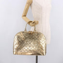 LOUIS VUITTON Monogram Miroir Alma MM Hand Bag Gold Dore M93624 LV Auth 188794A-22