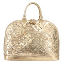 LOUIS VUITTON Monogram Miroir Alma MM Hand Bag Gold Dore M93624 LV Auth 188794A-13
