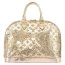 LOUIS VUITTON Monogram Miroir Alma MM Hand Bag Gold Dore M93624 LV Auth 188794A-2