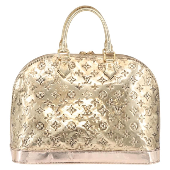 LOUIS VUITTON Monogram Miroir Alma MM Hand Bag Gold Dore M93624 LV Auth 188794A