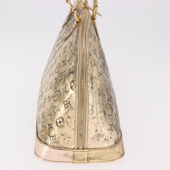 LOUIS VUITTON Monogram Miroir Alma MM Hand Bag Gold Dore M93624 LV Auth 188794A