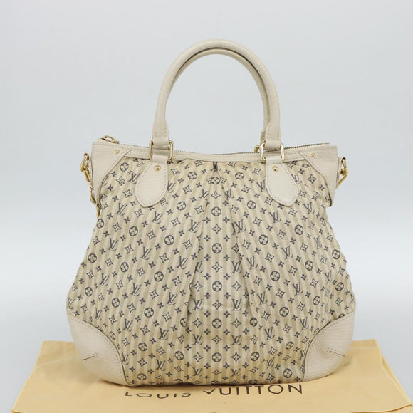 LOUIS VUITTON Mini Lin Croisette Marina PM Bag Blue Beige M95494 Auth 188795V