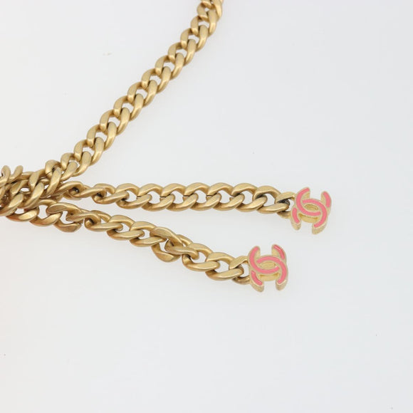 CHANEL Matelasse Chain Shoulder Bag Lamb Skin Pink Gold CC Auth 188796SM