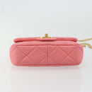 CHANEL Matelasse Chain Shoulder Bag Lamb Skin Pink Gold CC Auth 188796SM-5