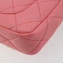 CHANEL Matelasse Chain Shoulder Bag Lamb Skin Pink Gold CC Auth 188796SM-17