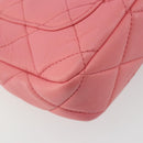 CHANEL Matelasse Chain Shoulder Bag Lamb Skin Pink Gold CC Auth 188796SM-18