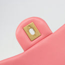 CHANEL Matelasse Chain Shoulder Bag Lamb Skin Pink Gold CC Auth 188796SM-10