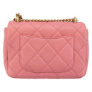 CHANEL Matelasse Chain Shoulder Bag Lamb Skin Pink Gold CC Auth 188796SM-2