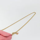 CHANEL Matelasse Chain Shoulder Bag Lamb Skin Pink Gold CC Auth 188796SM-14