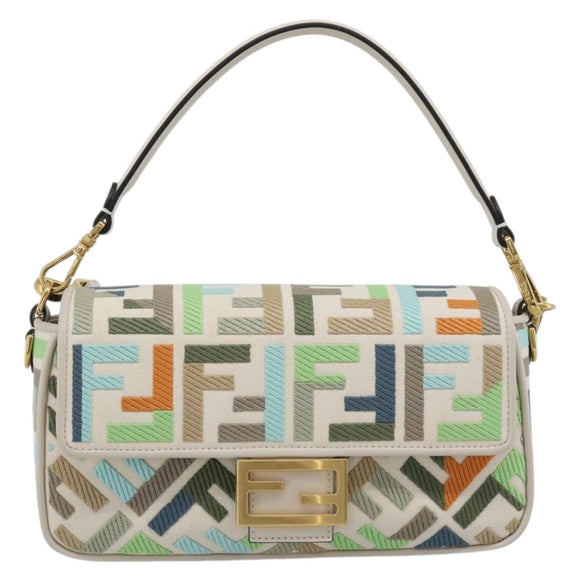 FENDI Zucca Canvas Mamma Baguette Bag 2way Multicolor Gold Auth 188798SM