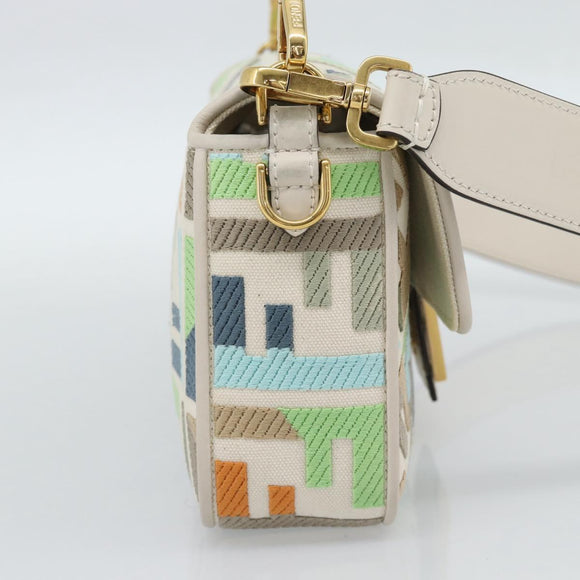 FENDI Zucca Canvas Mamma Baguette Bag 2way Multicolor Gold Auth 188798SM