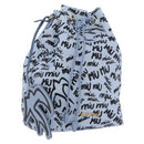 Miu Miu Purse Hand Bag Canvas Blue Gold Auth 188801SAM-1