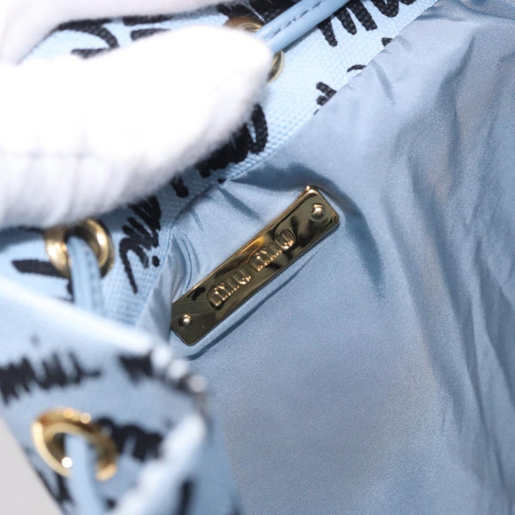 Miu Miu Purse Hand Bag Canvas Blue Gold Auth 188801SAM