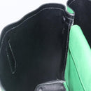 PRADA Hand Bag Safiano leather Green Gold Auth 188804SAM-18