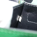 PRADA Hand Bag Safiano leather Green Gold Auth 188804SAM-23
