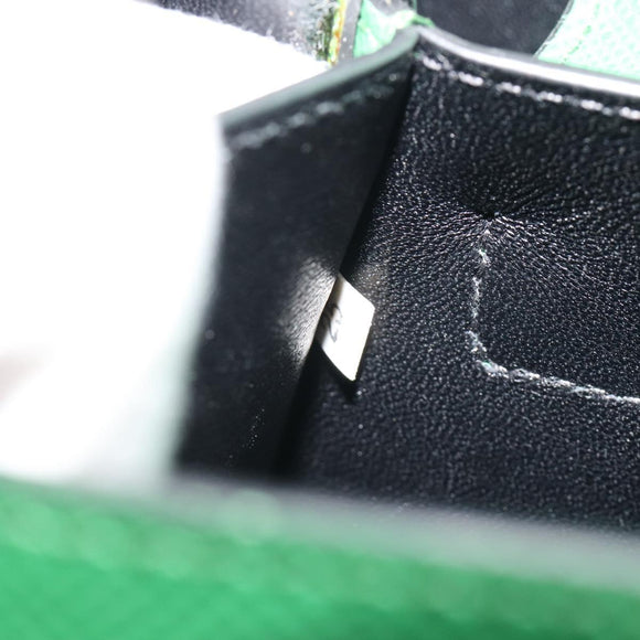 PRADA Hand Bag Safiano leather Green Gold Auth 188804SAM