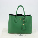PRADA Hand Bag Safiano leather Green Gold Auth 188804SAM-26