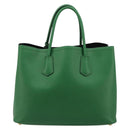 PRADA Hand Bag Safiano leather Green Gold Auth 188804SAM-3
