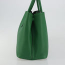 PRADA Hand Bag Safiano leather Green Gold Auth 188804SAM-5