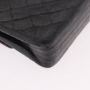 CHANEL Matelasse Chain Shoulder Bag Leather Black Gold CC Auth 188806-16