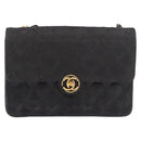 CHANEL Matelasse Chain Shoulder Bag Leather Black Gold CC Auth 188806-13
