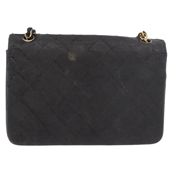 CHANEL Matelasse Chain Shoulder Bag Leather Black Gold CC Auth 188806