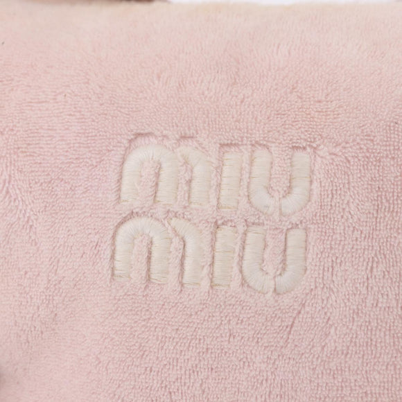 Miu Miu Hand Pouch Pile Pink Gold Auth 188807A