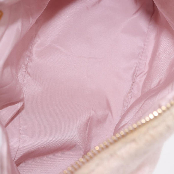 Miu Miu Hand Pouch Pile Pink Gold Auth 188807A